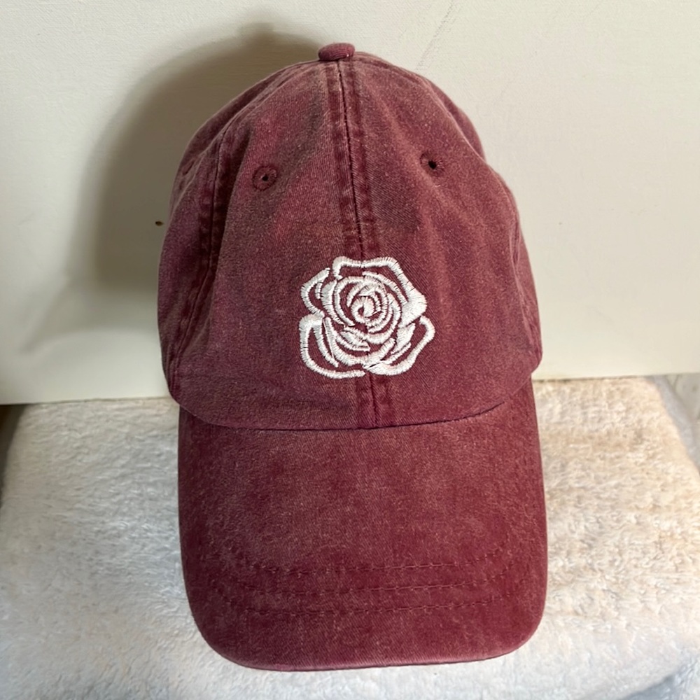Adam’s Upscale Women’s Purple White Rose Embroidered Cap